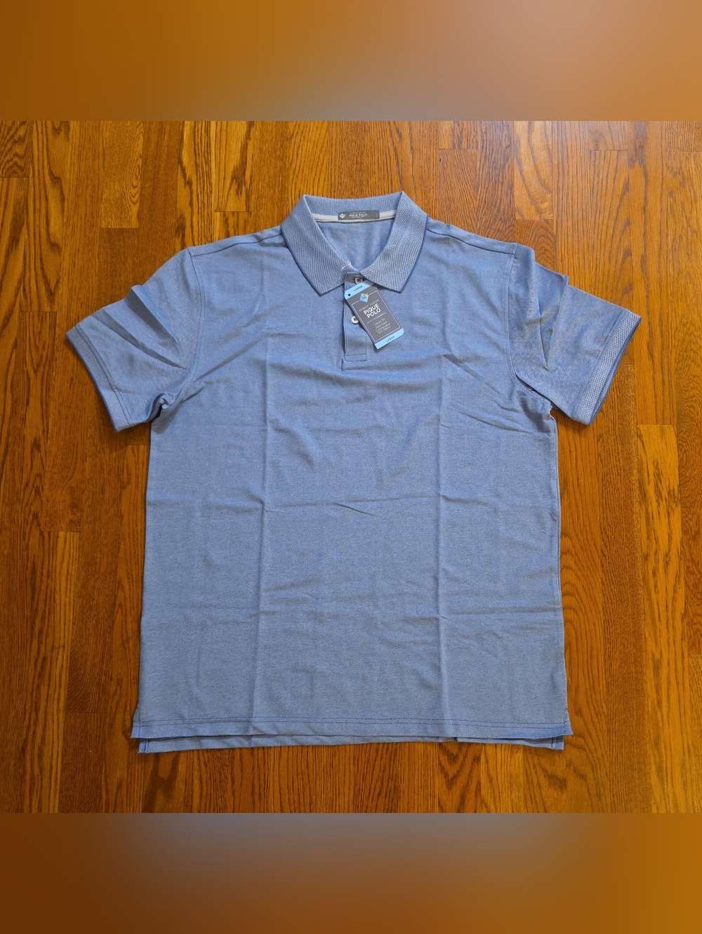Members Mark Size L Men’s Light Blue Polo Shirt NWT #MM004